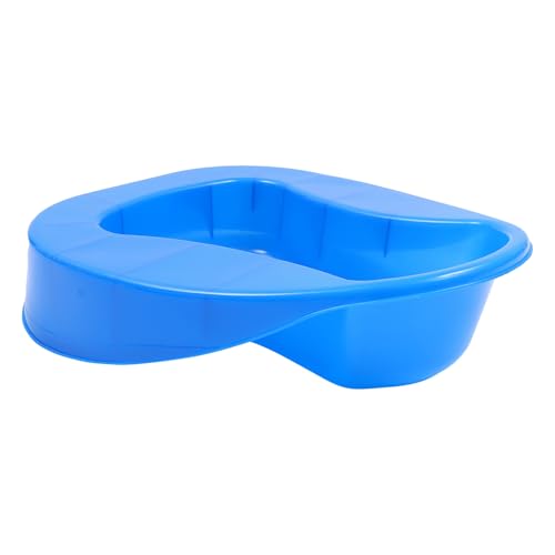 EXAOMBLE Inodoro Duradero de Plástico Azul Diseño Ergonómico E Inyección Integrada para Uso en Cama y Salida, Adecuado para Personas Mayores