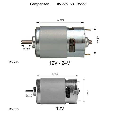 Image of SP 775 DC 12V-24V High Speed Metal Large Torque Small DC Motor Replacement for DIY Toy Cars Motor for Drill 12V /24V Brushed DC Multipurpose Brushed High torque Motor