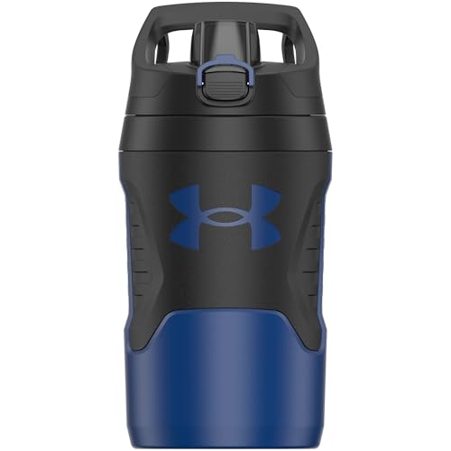 Image of Under Armour 32 oz Insulated Water Bottles - Sports Water Jug with Fence Hook, Leak Resistant for Baseball, Football & More, 32 oz Insulated, Royal /Black