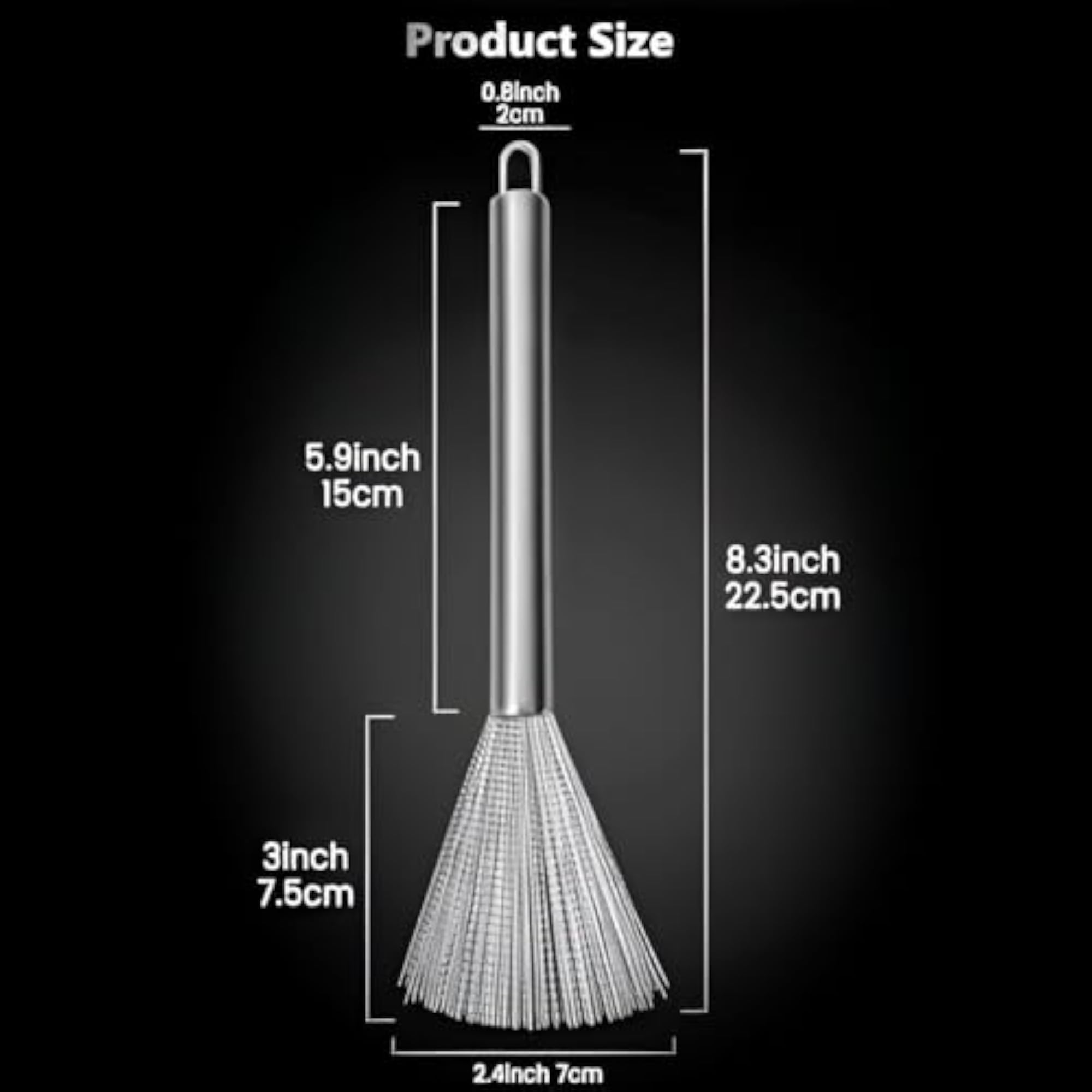 Kitchen Cleaning Brush Steel with Hook, Multi-Purpose