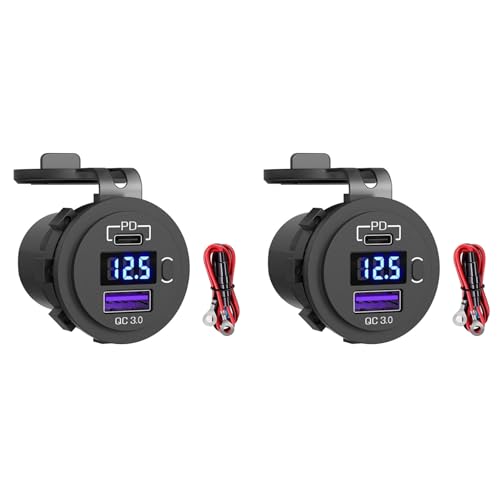 Chargeur de Voiture Étanche 12V Quick Charge 3.0 Prise USB Type C PD 36W pour SUV Moto Camion