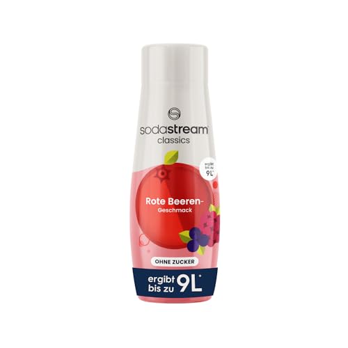 SodaStream Sirup Rote Beeren ohne Zucker, 1x Flasche ergibt 9 Liter Fertiggetränk, Sekundenschnell zubereitet und immer frisch, 440 ml 1
