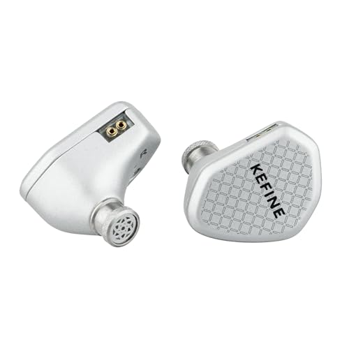 Image of Linsoul Kefine Klean in Ear Monitor,10mm DLC Diaphragm Dynamic Driver HiFi Earphones,Wired Gaming Earbuds,Replaceable Nozzles,Detachable Silver-Plated Cable for Audiophile (No Mic 3.5mm, Silver)