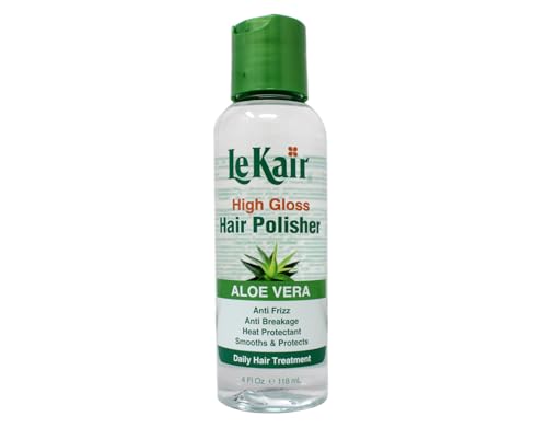 LeKair High Gloss Hair Polisher with Aloe Vera, Anti Frizz, Anti Breakage, Heat Protectant, Smooths & Protects Daily Hair Treatment 4 fl. Oz - 4 Pack
