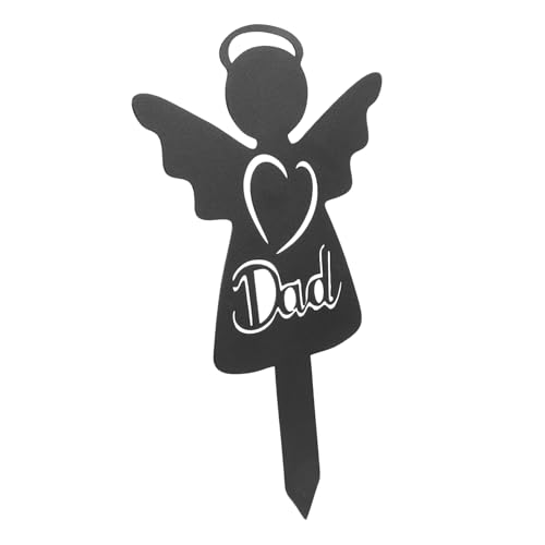 GAROZATION Cimitero Angelico Metallo Per Giardino Decorazione Commemorativa Per Papà Facile Da Installare e Leggera Per Onorare La Memoria Dei Cari Nel Cimitero o Giardino