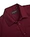 J.VER Men's Short Sleeve Button Up Stretch Dress Shirts Solid Slim Fit Business Formal Shirt Burgundy Large
