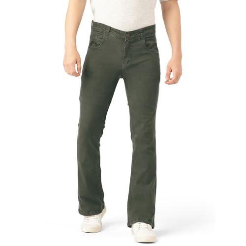 Image of PARIS HAMILTON Men Bootcut Fit Stretchable Bellbottom Denim Jeans