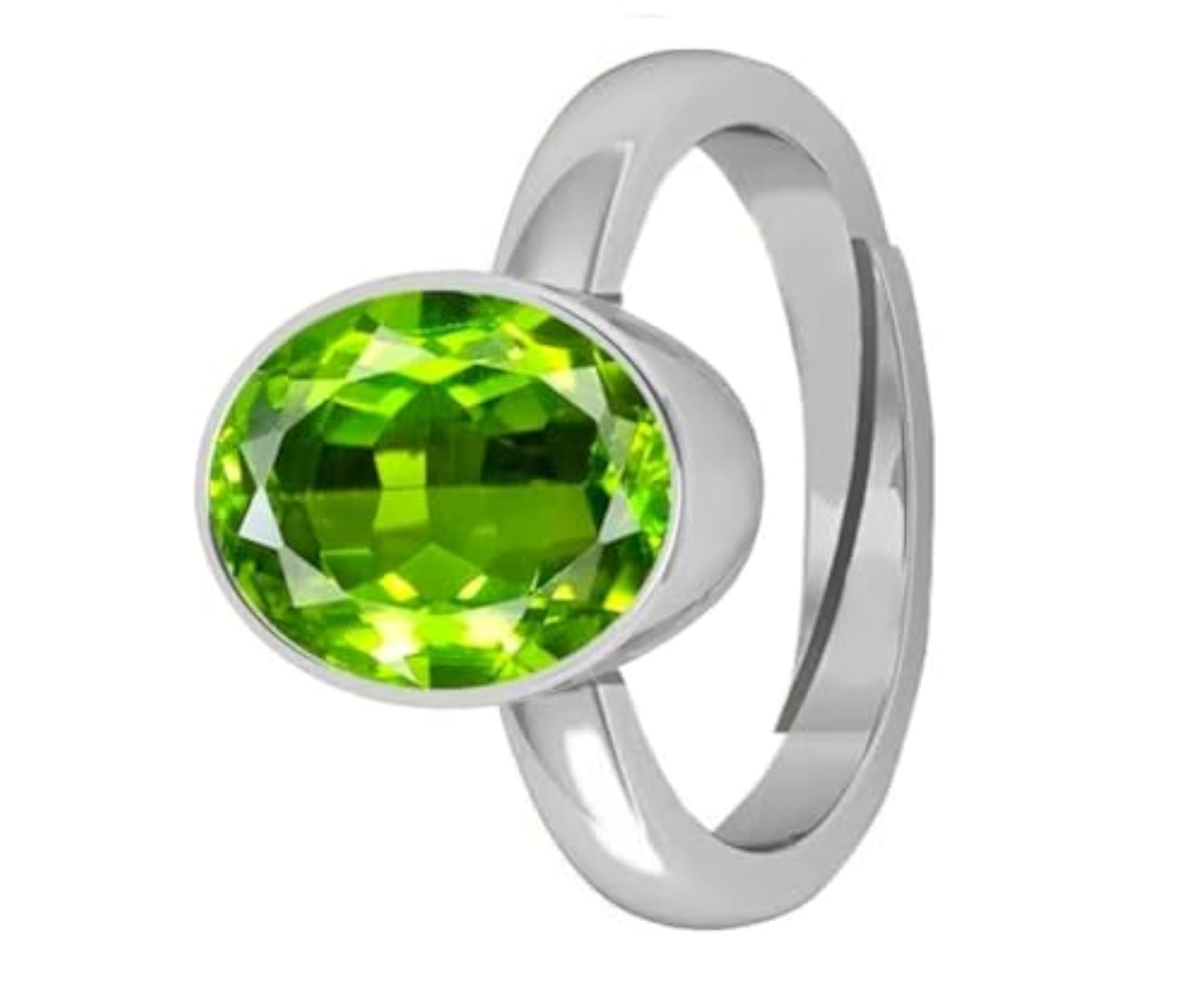 9.65 Ratti Oval Cut Peridot Ring, Genuine Birthstone