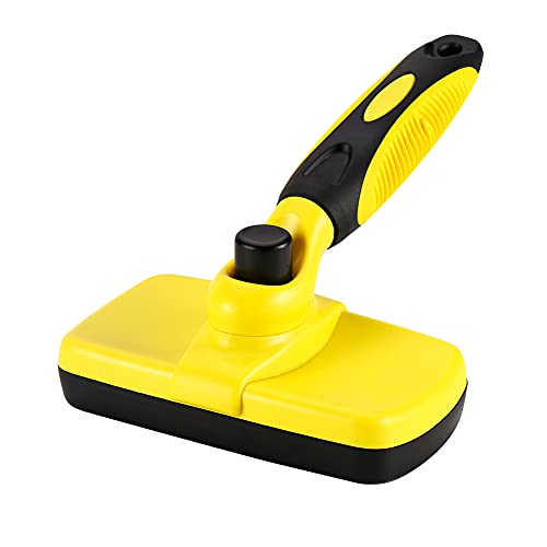 SEGUROS Slicker Brush for Dogs-Sturdy Dog Brush for Shedding-Dog Brush for Long Hair Dogs-Yellow