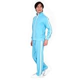 カラージャージ 上下セット 2本ライン スポーツウェア メンズ レディース S/M/L/LL パンツ (LL, サックス)