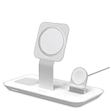 MOPHIE - Magnetic Wireless Charging Dock - 3-in-1 Charge Stand for AirPods, Apple Watch, iPhone, Magnet Charging Compatible Devices with Three Device Charging Spots (White)