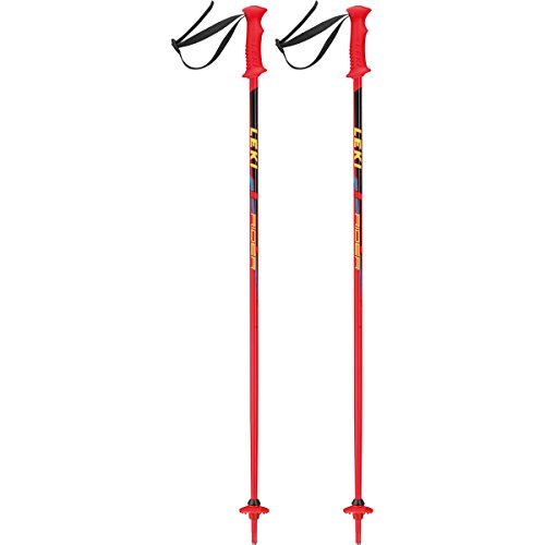 Leki bastón de esquí para niño Rider, Base Colour: Rojo/Diseño: Colour Negro - Yellow - Blue, 80 cm, 632-4407