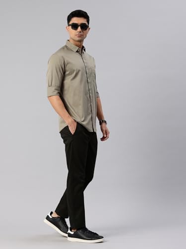 Image of Majestic Man Men's Cotton Slim Fit Solid Casual Shirt