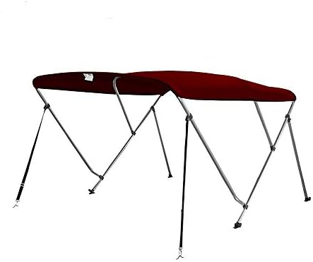 Seamander 3 Bow Bimini Boat Top for Boat,Boat Accessories,Boat Canopy with Mounting Hardware, Four Straps or Two Straps &Support Pole for Front and Rear (Included Storage Boot 36in Height)