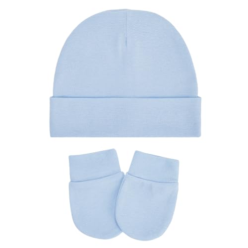 Image of Century Star Cotton Newborn Baby Beanie Hats and Mittens Set Infant Hats for Baby Boy Girl Hats 0-6 Months for Halloween
