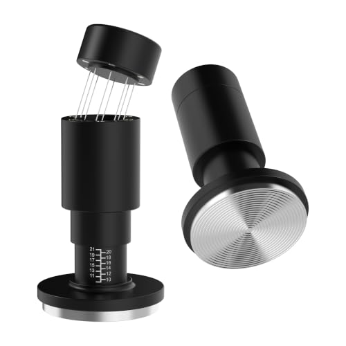 2-in-1 Espresso Tamper 51 mm mit WDT Tool Kalibrierter 30-lb Tamper & 8-Nadel Espresso-Nadelverteiler Siebträgerzubehör für Baristas - VOCA