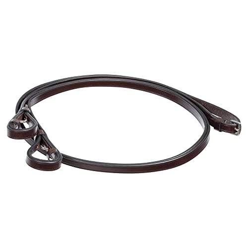 Joseph Sterling Curb Reins for Horses | Size 1/2 | Color Havana | Premium English Leather | Suitable for All Show Bridles | Supple and Comfortable | Various