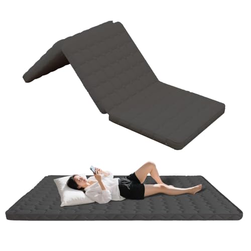Tatami Mat - Colchón plegable para futón, 6 cm de grosor, colchones triples para viajes, camping, cama de invitados, tapete de suelo que ahorra espacio