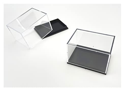 10 Stück Boxen, Dosen, Mineraliendosen aus Acryl - Aufbewahrung für Sammlerstücke, Mineralien, Fossilien, Münzen, Schmuck - 59 x 41 x 39 mm (T6H) schwarz oder weiß (schwarz)