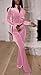 Chatinction Women's 2 Piece Velvet Outfit Long Sleeve Zipper Crop Tops and Wide Leg Pants Sweatsuit Set Pink XS