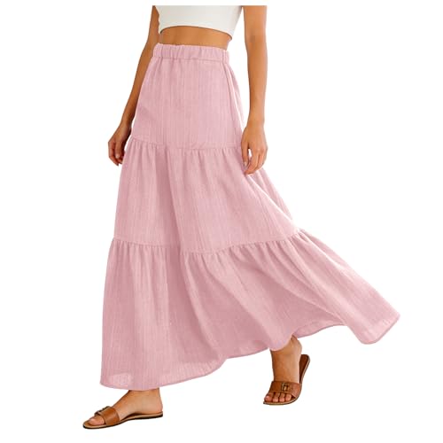 Jupe d'été ample en coton lin pour éviter la chaleur avec style casual
