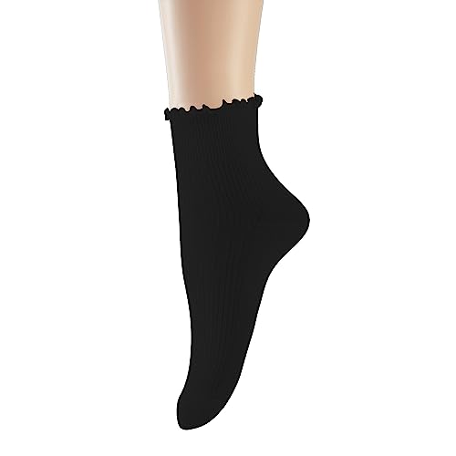 DOOVID Cotton Ankle Socks - Ruffle Crew Style, Cute Lettuce Frilly Socks - Athletic Socks for Women & Girls - Main Image