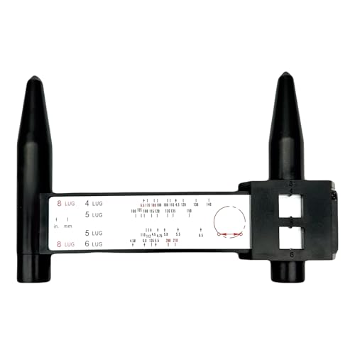 ZEEPHAS Wheel PCD Gauge, Wheel/Rim Bolt Pattern Measuring Tool (Add New Sizes), PCD Ruler,Sliding Caliper for 4 5 6 8 Holes