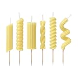 Genuine Fred Pasta Party Noodle Candles, Set of 6 Quirky Pasta Noodle Shaped Birthday Candles, Fun and Unique, Gift-Ready Package