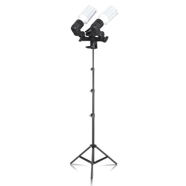 AECAM - Tripod Lamp Holder Photography Studio Supplies Set E27 Light Soft Umbrella Light Bulb Ѕосkеt Photo Studio Photography Stand (SH-DD-02-04)