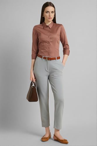 Image of Van Heusen Women's Regular Fit Solid Full Sleeve Cotton Rich Formal Shirt