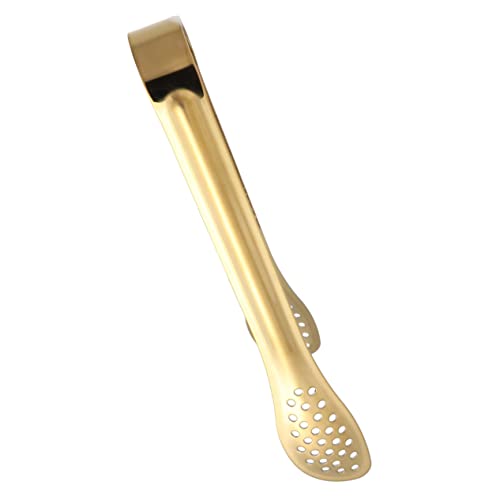 OFFSCH 4 Pack 15cm Stainless Steel Food Clip Ice Cube Tongs Gold Serving Tongs for Appetizers