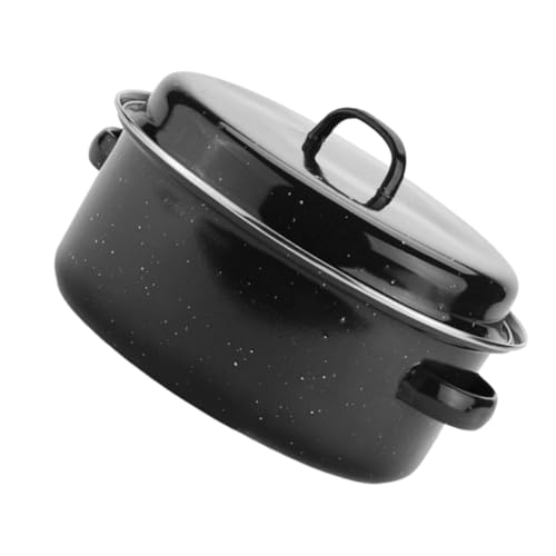 OFFSCH 24cm Bbq Cooking Pot Casserole Pot Lid Roasting Pot Multi-function Roasting Pan Roaster Pan for Home Restaurant