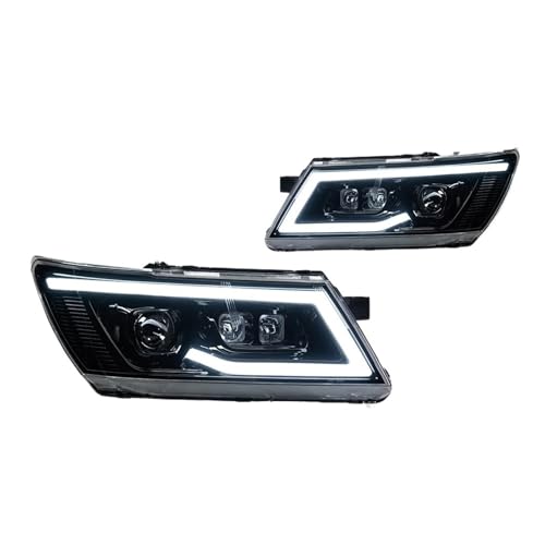 ONETREND Conjunto Faro Delantero Para Dodge Para JCUV Para Journey 2009-2016 Faro LED DRL Hid Angel Eye Bi Xenon Beam Accesorios Estilo De Coche