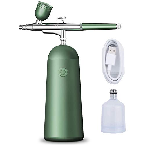 Sanduby Cordless Airbrush Makeup Kit Portable Luxury Airbrush Gun with Compressor Rechargeable Mini Handheld Facial Oxygen Machine Nano Airbrush Makeup Machine for Deep Moisturizing Face Spa