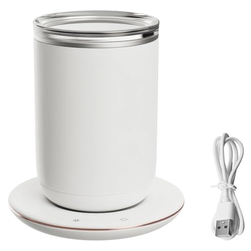 Taza autosensible con base de calefacción, 300 ml, temperatura de 55.0 °C, cubierta antipolvo, funcionamiento de bajo ruido, fuerte fuerza de fijación