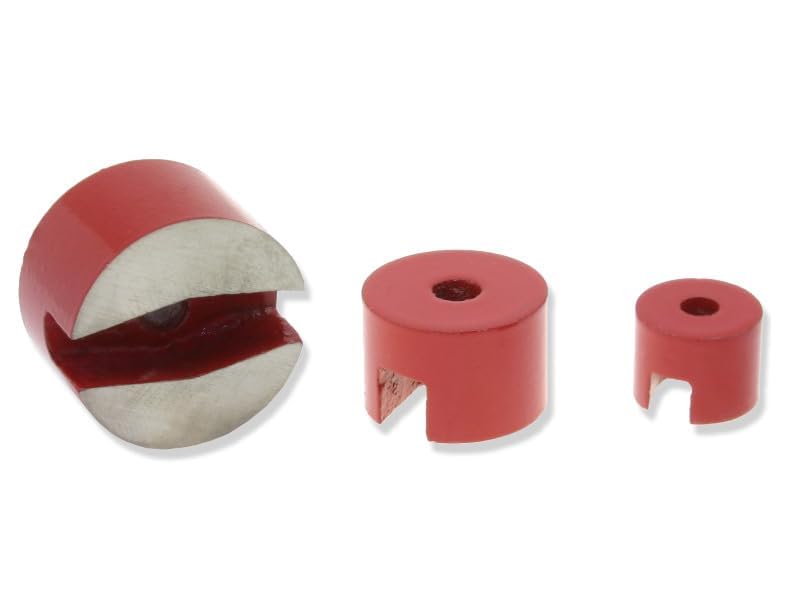 5 x Aimant à Bouton AlNiCo Rond Ø 13 mm, peint en rouge - Température maximale de fonctionnement 180°C - Force 0,7 kg - 5 pièces - Aimants industriels AlNiCo