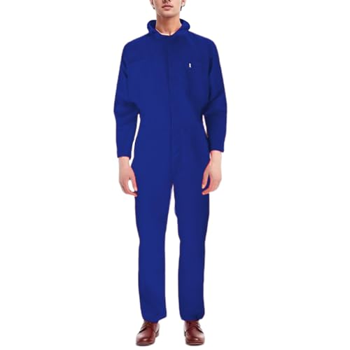 Generisch Mono de trabajo para hombre con cremallera, mono de trabajo, ropa de trabajo, mono de trabajo básico, mono de trabajo para taller, uniforme, mono de trabajo de taller, azul, XL