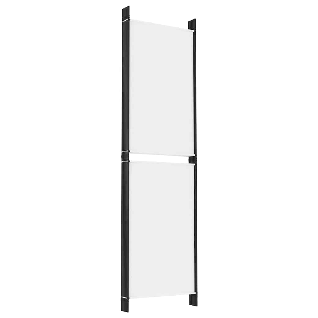 Paravent 6 pièces en tissu blanc - 300 x 180 cm - Pliable - Brise-vue - Pour salon, chambre à coucher, bureau, balcon, jardin - Paravent peu encombrant avec tissu et cadre en fer