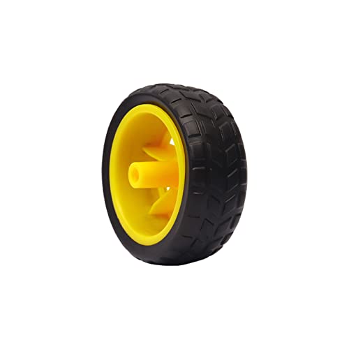 Image of Electronic spices 4PCs DC Electric Motor 3-6V Dual Shaft Geared TT Magnetic Gearbox Engine with 4Pcs Plastic Toy Car Tire Wheel, for DIY Robot Car & Smart RC Projects