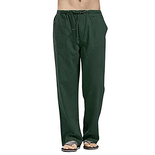 Nuevo 2021 Pantalones Hombre verano Casuales Moda Deportivos Algodón y lino Pants...