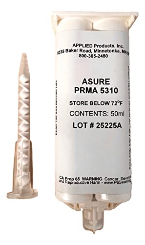 Advanced Adhesive Systems AAS 5310 All Purpose High Strength MMA Adhesive 50ml/1.7oz Cartridge with Static Mixing Tip (Compare to Plexus MA310)