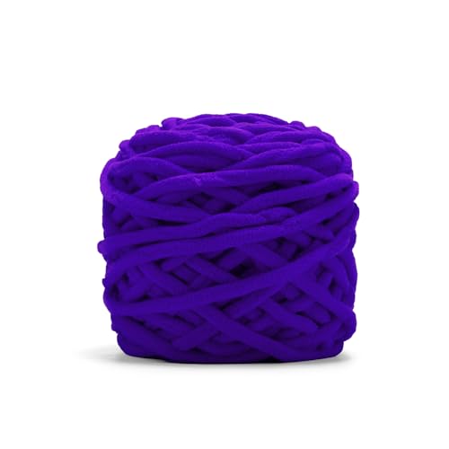 Image of INNDUN Blanket Yarn 100g /3.5oz - Dark Purple Chenille Yarn 6 Super Bulky - 72 Yards - Knitting, Crocheting & Crafts Chunky Yarn