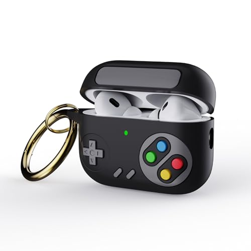 Image of Printme AirPods Pro 2nd Generation Case Cover, Classic Gamepad Design Case Military Hard Shell Protective Cover for Apple AirPods Pro 2 /1 Charging Case for Kids Men Women (Black)