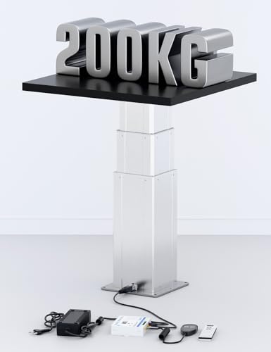 DIHOOL Pieds de levage électriques charge maximale 200kg hauteur réglable 370-765MM pieds de table télescopiques atelier commande à distance WLAN commande manuelle...