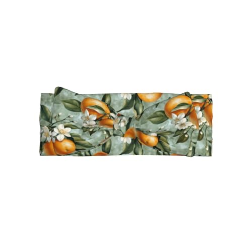 White Flower Orange Print Baby Girl Bows Headbands Baby Girls Newborn Headbands Infant Toddlers 0-6 Months