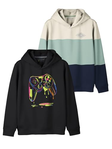 Image of HELLCAT Trendy Printed Cotton Blend Hoodie Sweatshirt for Boys - Pack of 2