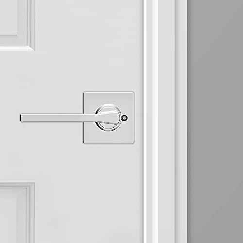 Kwikset Casey Passage Door Lever, Non-Locking Handle For Interior Hall And Closet Doors, Reversible For Easy Install, Featuring Microban Protection In Polished Chrome #TOP4