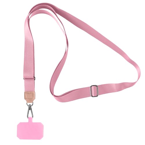 Cordino per Cellulare Telefono Universale Tracolla Regolabile Rimovibile Collana Collo Catena Laccio per e Patch per Maggior Parte Smartphone IPhone Samsung Xiaomi Rosa