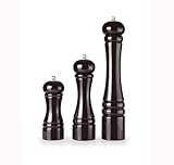 Molinillo de pimienta negro de madera 21 cm, mecanismo de cerámica, ajuste de grosor, fácil de usar. Diseñado para: condimento de platos.