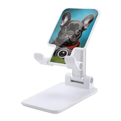 Support de téléphone pliable bouledogue français réglable pour bureau